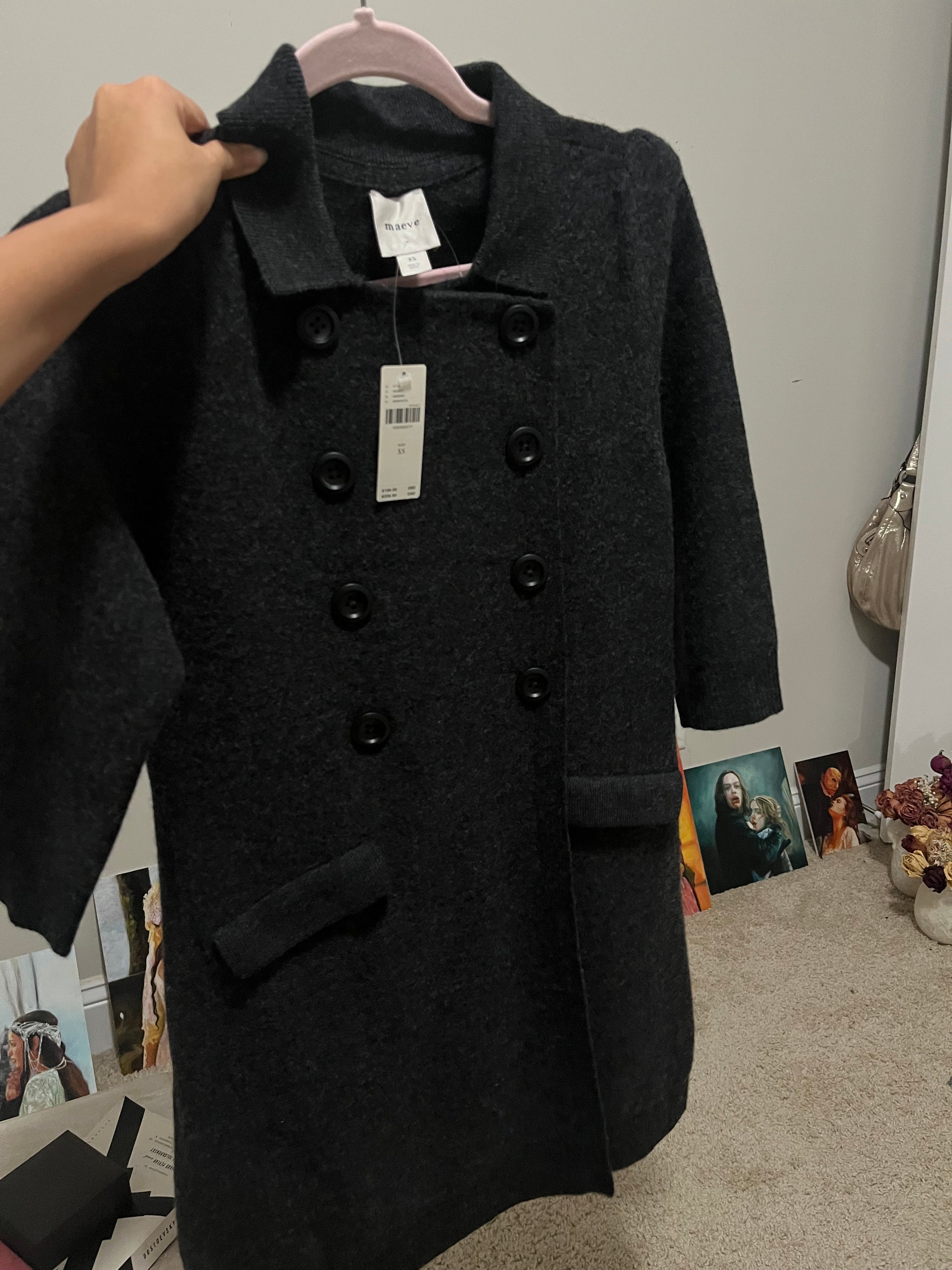 Anthropology Wool Pea Coat Cardigan