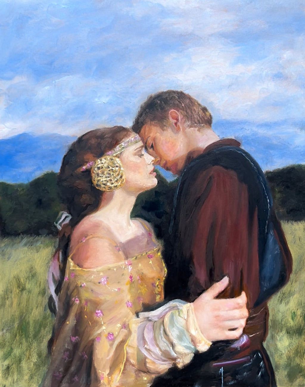 Anakin and Padme Oil Paint Art Print