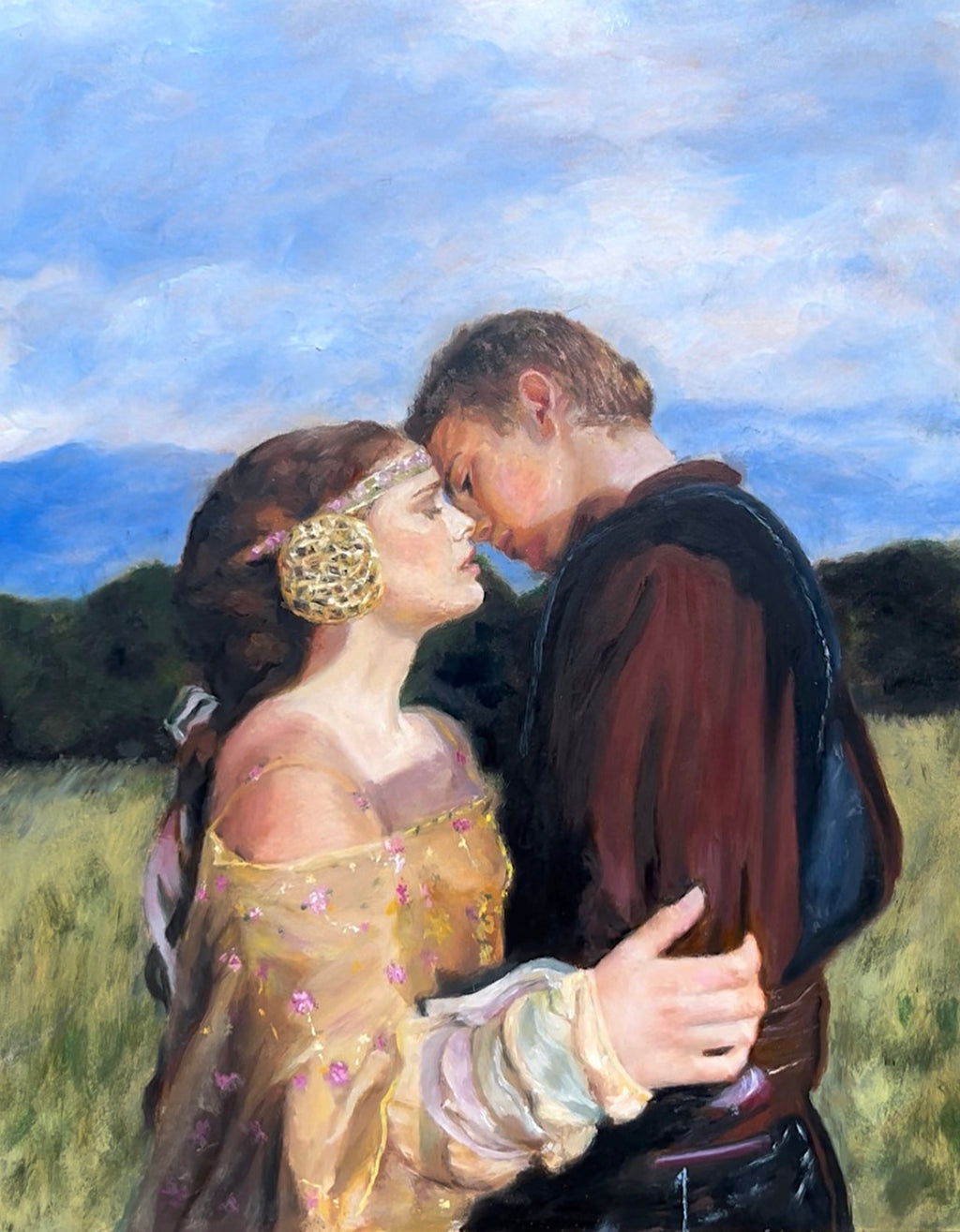 Anakin and Padme Oil Paint Art Print