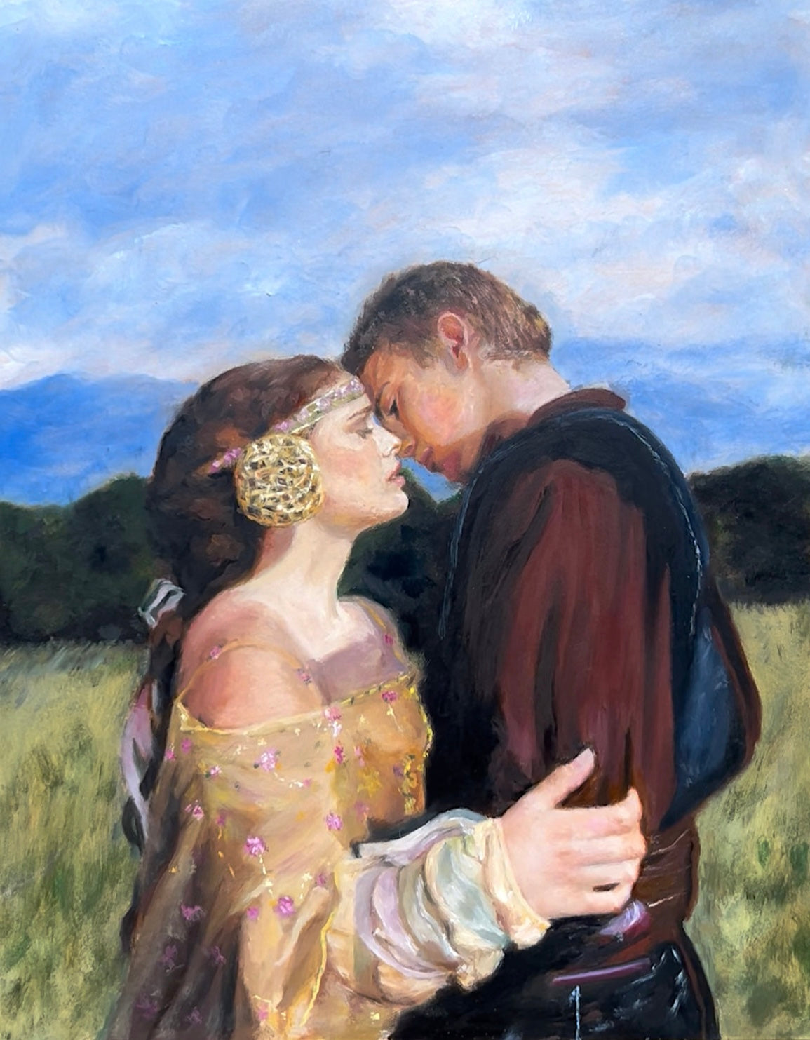 Anakin and Padme Oil Paint Art Print